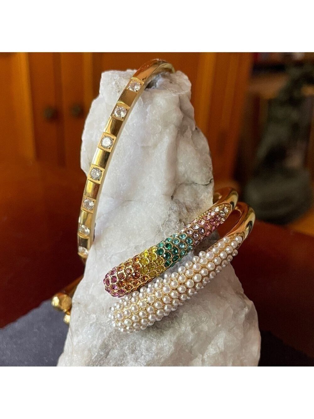 Luxurious Gold and Multicolor Bracelet Trio